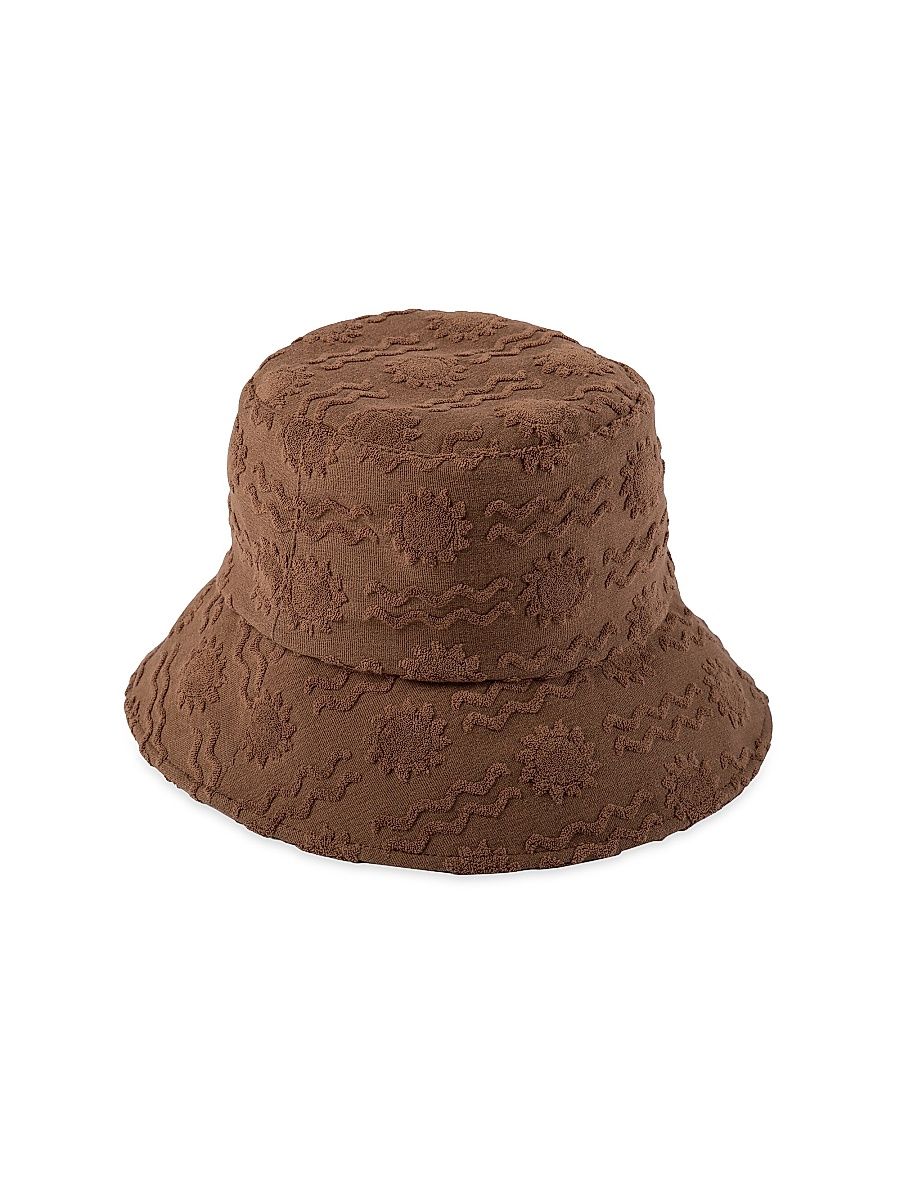 Women's Wave Terry Bucket Hat - Brown - Size Medium