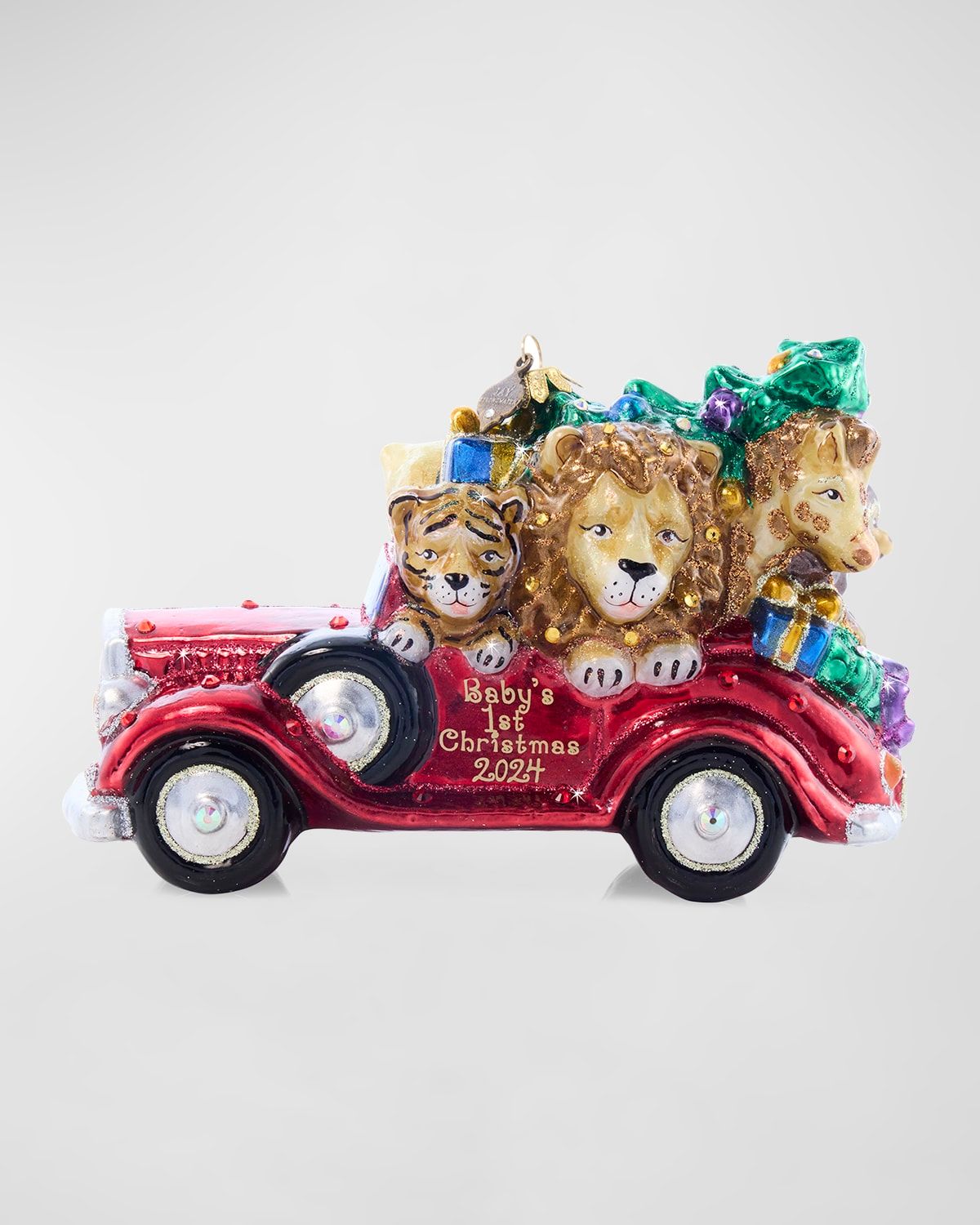 Baby & apos;s First Ride Glass Christmas Ornament