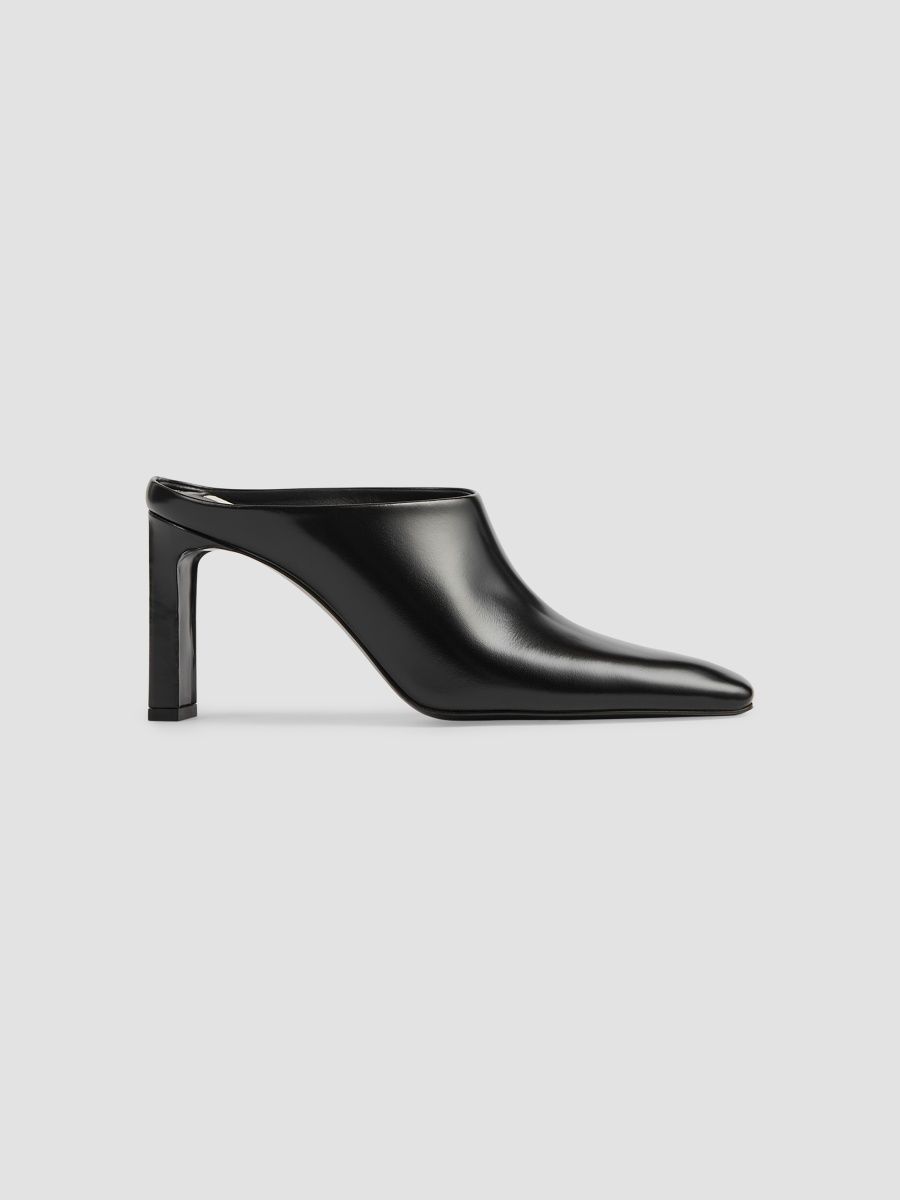 Toteme Women's Bar 85MM Box-Leather Mules - Black - Size 5