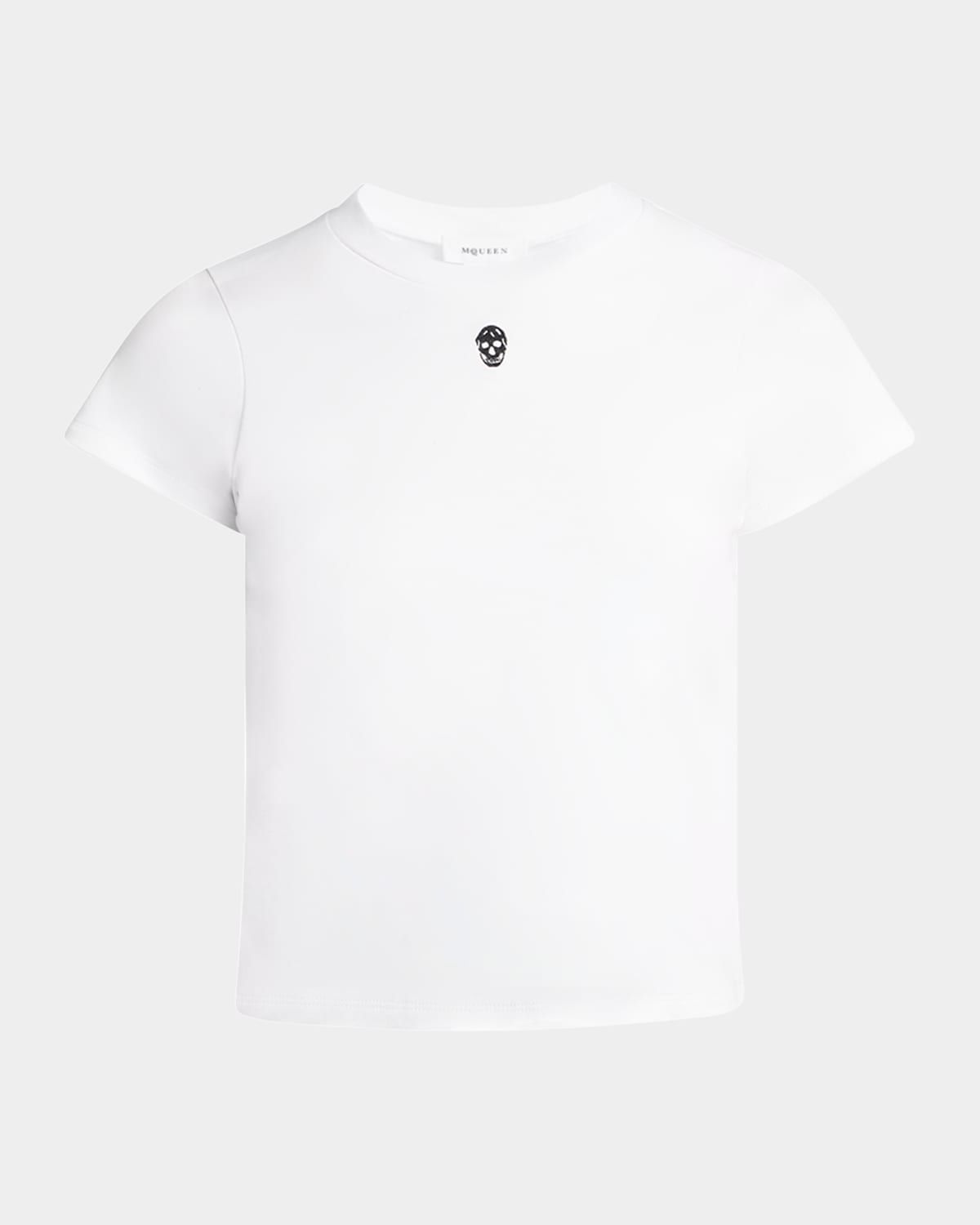 Skull Embroidered Short-Sleeve T-Shirt