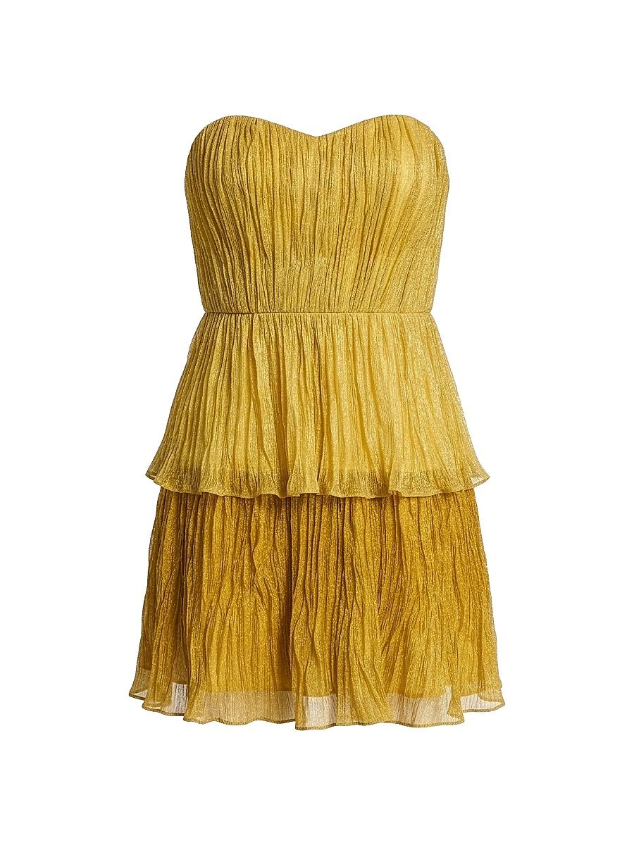 Women's Darcy Plissé Strapless Minidress - Golden Haze - Size XXL
