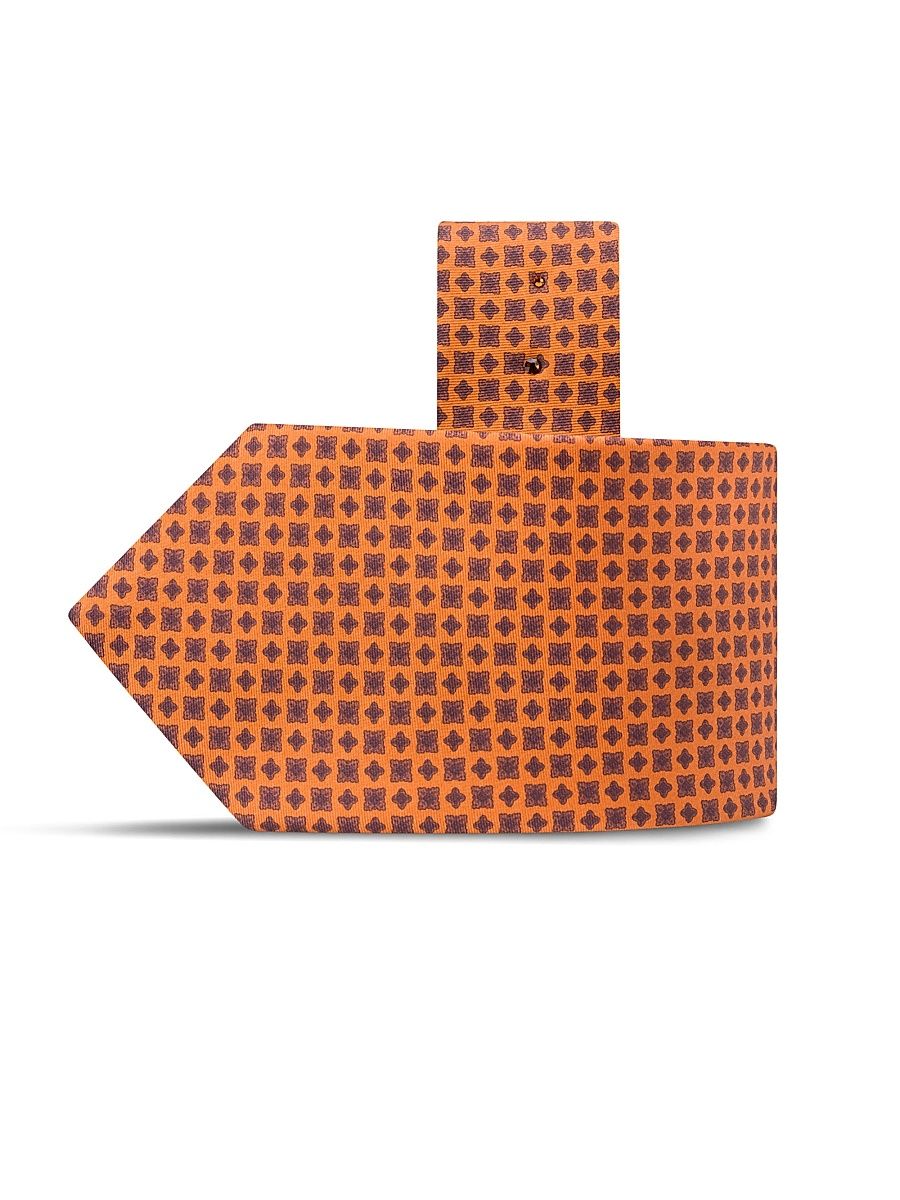 Stefano Ricci Men's Luxury Handmade Silk Tie - Bright Orange