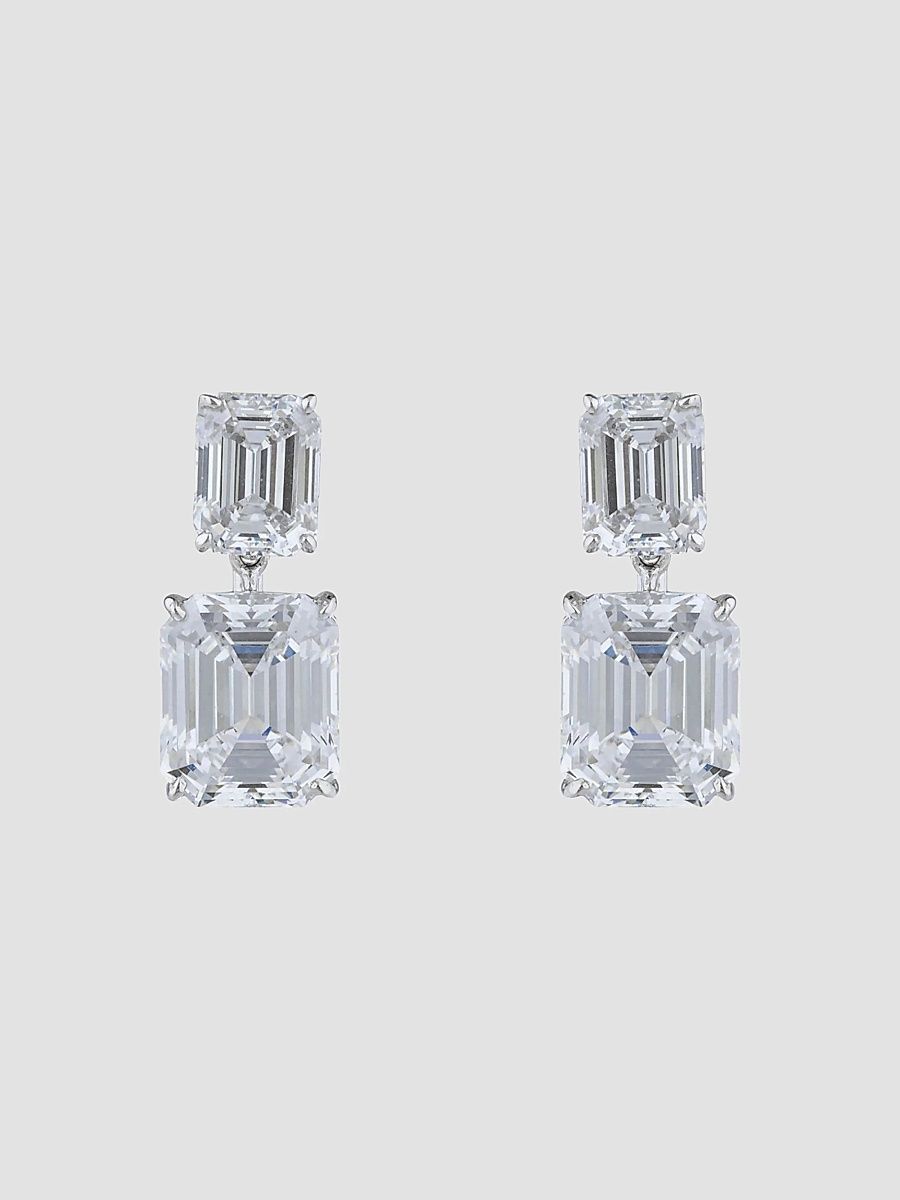 Women's Sterling Silver & 19.00 TCW Cubic Zirconia Double Drop Earrings - White