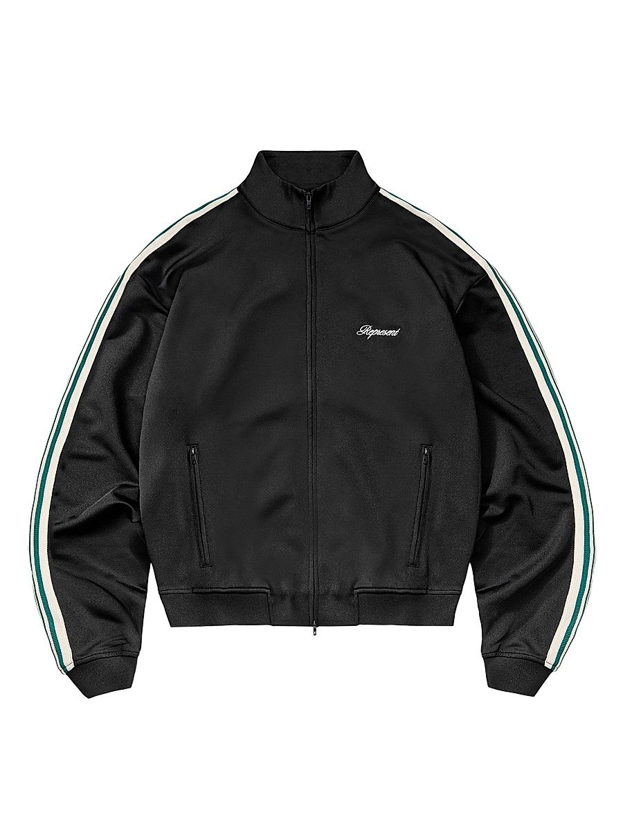 Men's Taped Track Jacket - Jet Black - Size XXL