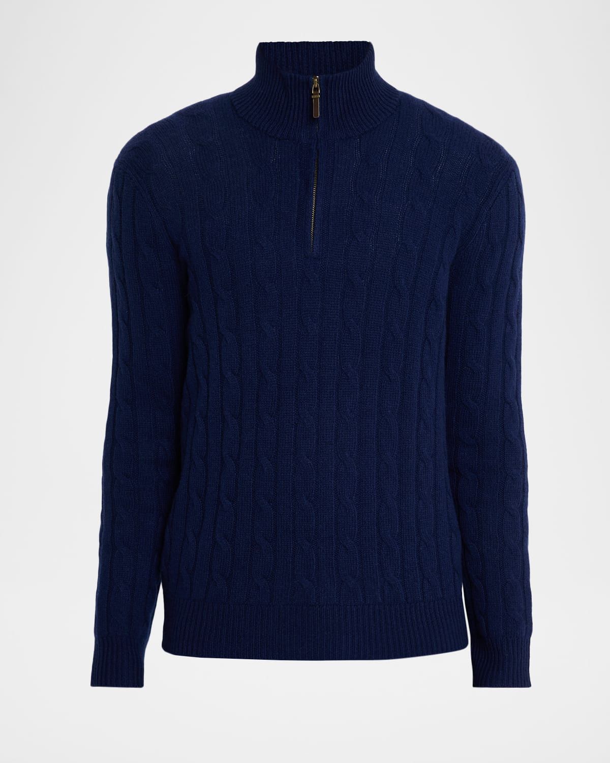Men & apos;s Cable-Knit Cashmere Quarter-Zip Sweater