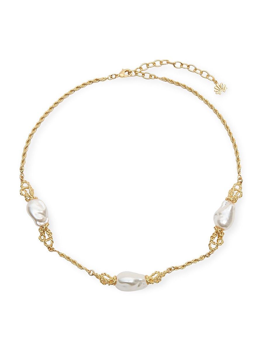 Women's Pearl & Crystal Chateau Rope Necklace - Pearl
