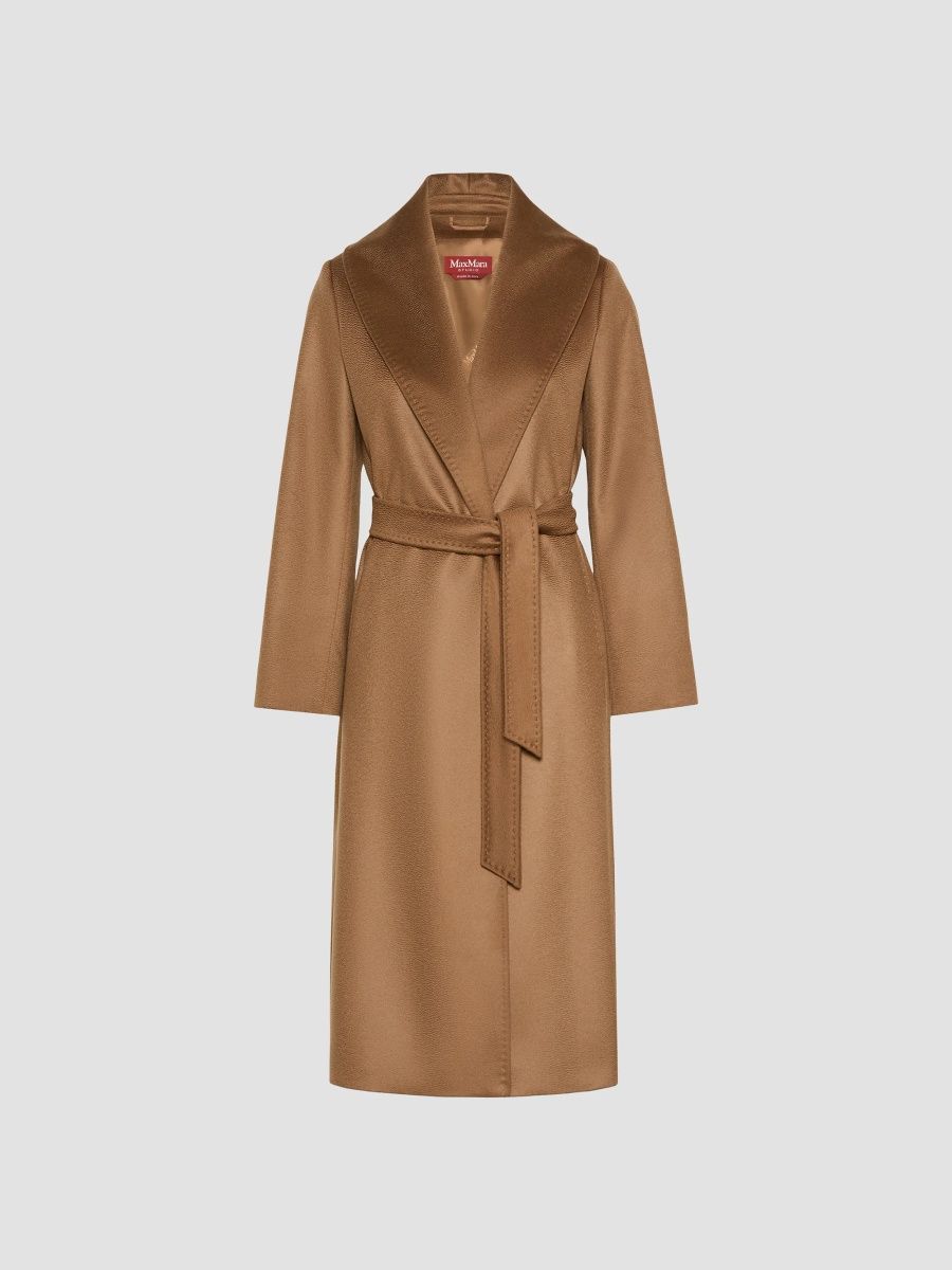 Max Mara Women's Long Cashmere Robe Coat - Tobacco - Size 12