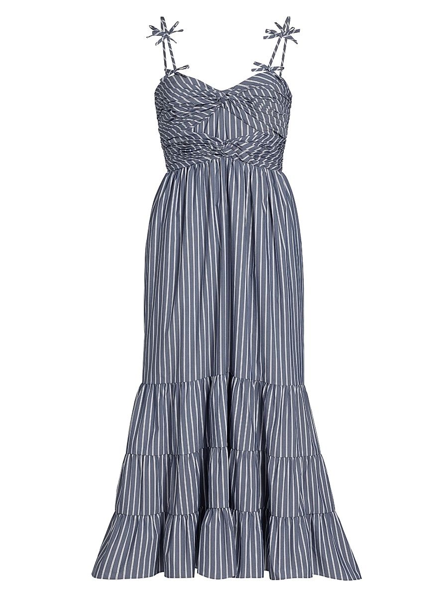 Women's Ashlynn Striped Maxi Dress - Navy White - Size 16