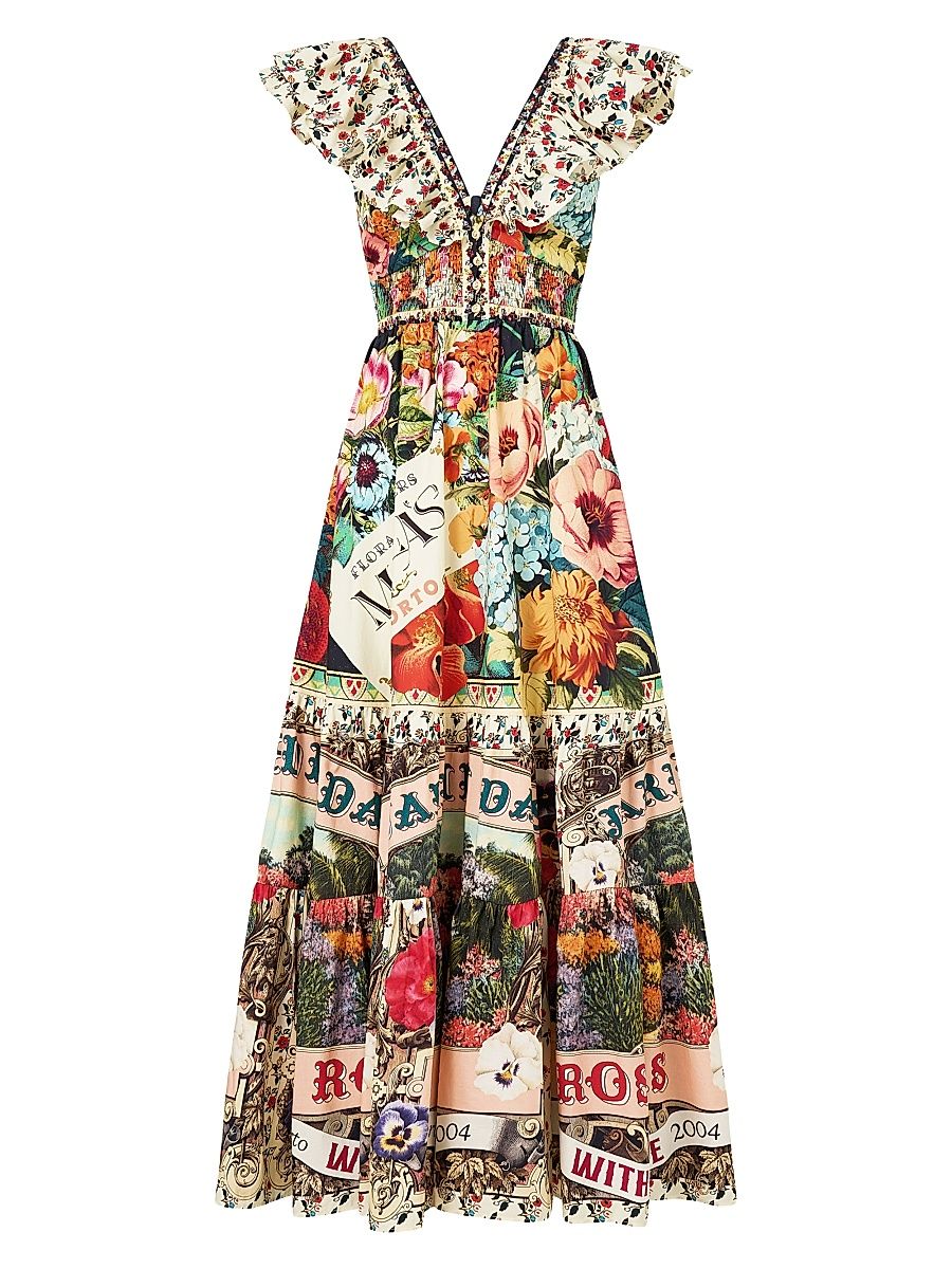 Women's Aromatic Amor Cotton Floral Maxi Dress - Aromatic Amor - Size XS