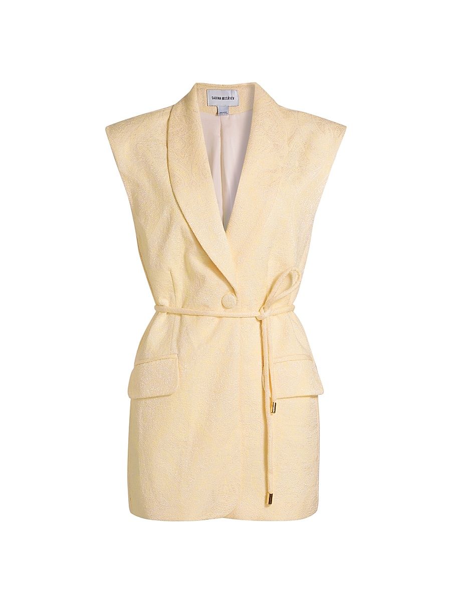Women's Rian Jacquard Vest - Pastel Yellow - Size XL