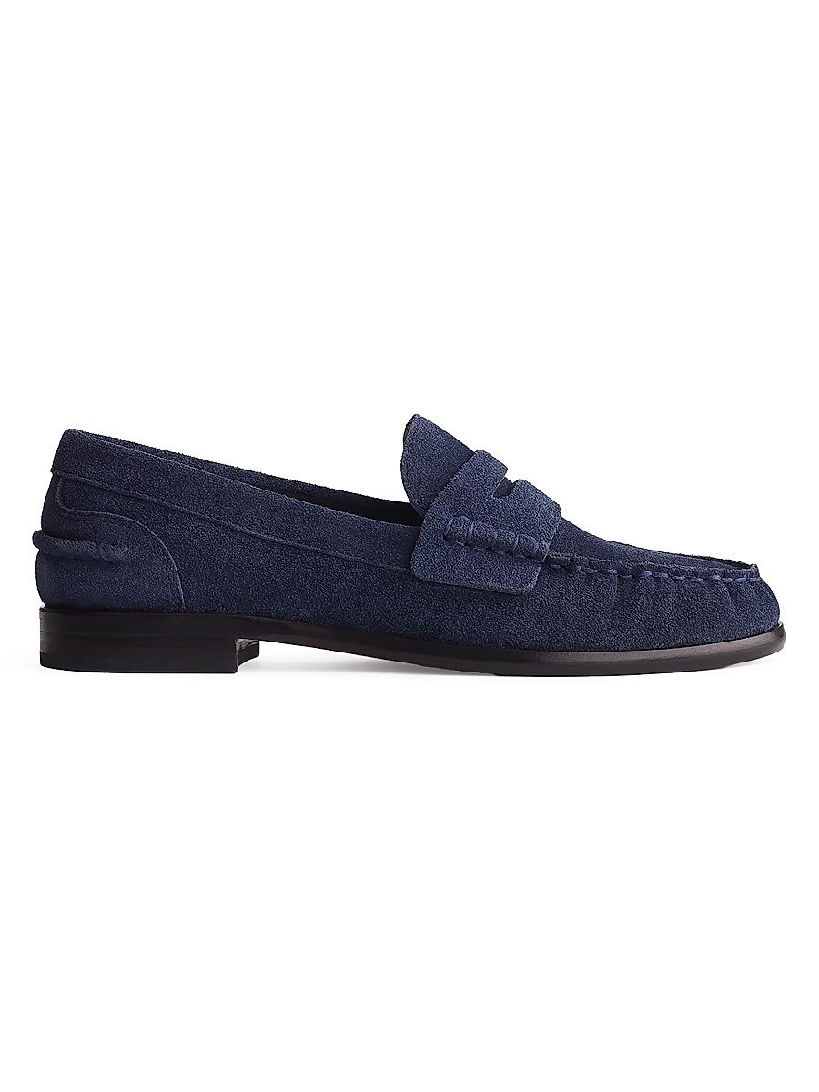 Women's Carter Suede Penny Loafers - Navy Suede - Size 10