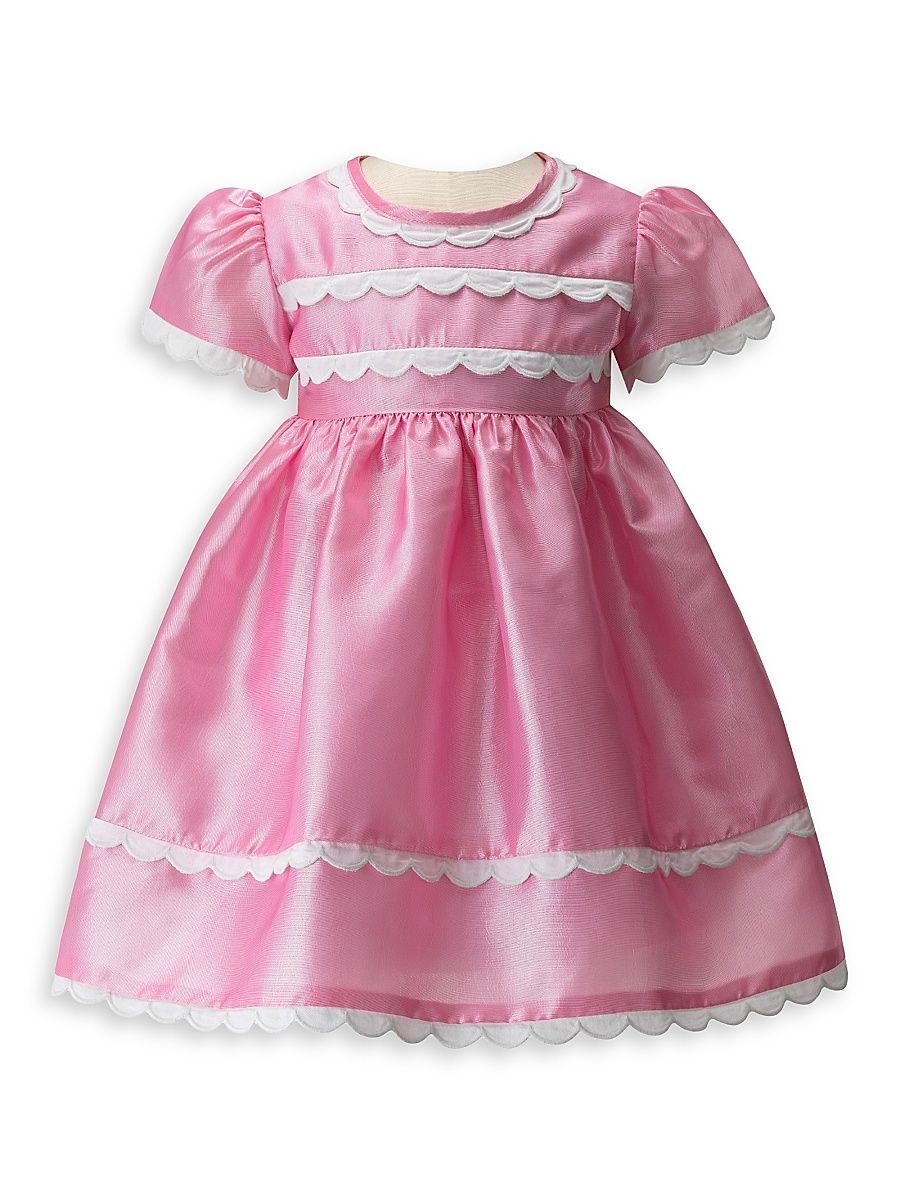 Baby Girl's Eloise Taffeta Scalloped Dress & Bloomers Set - Pink - Size 24 Months