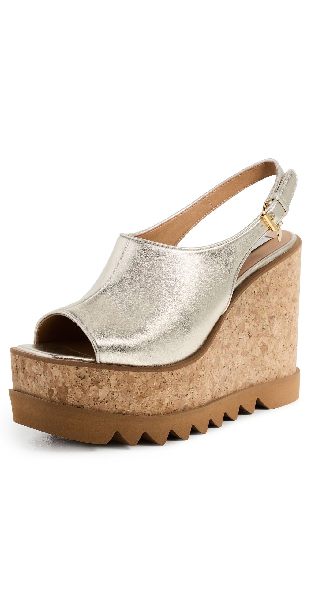 Stella McCartney Sneakelyse 120 Metallic Slingback Sandals Pale Gold 40