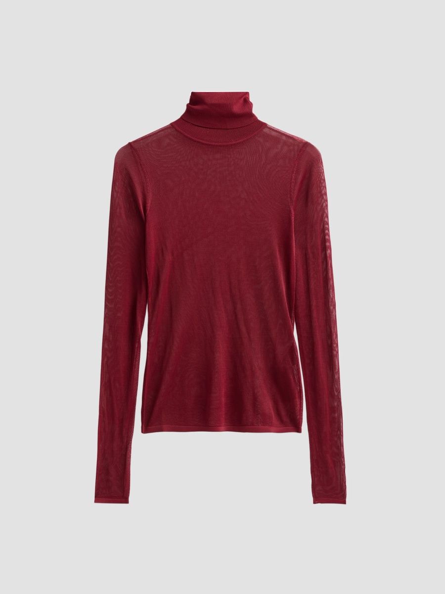 Zimmermann Women's Fine-Knit Turtleneck Top - Bordeaux - Size 10