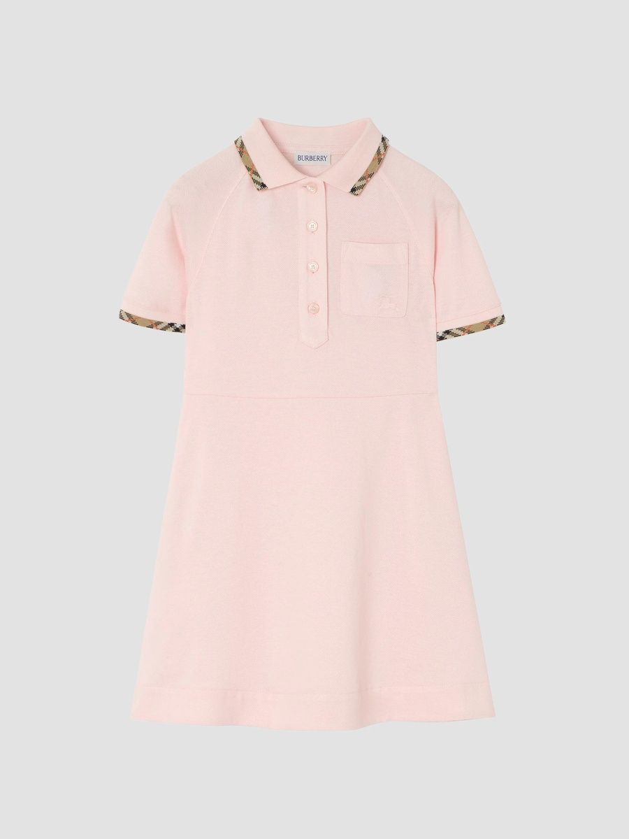 Burberry Girl's Little Girl's & Girl's Check Trim Cotton Polo Shirtdress - Ice Pink - Size 10