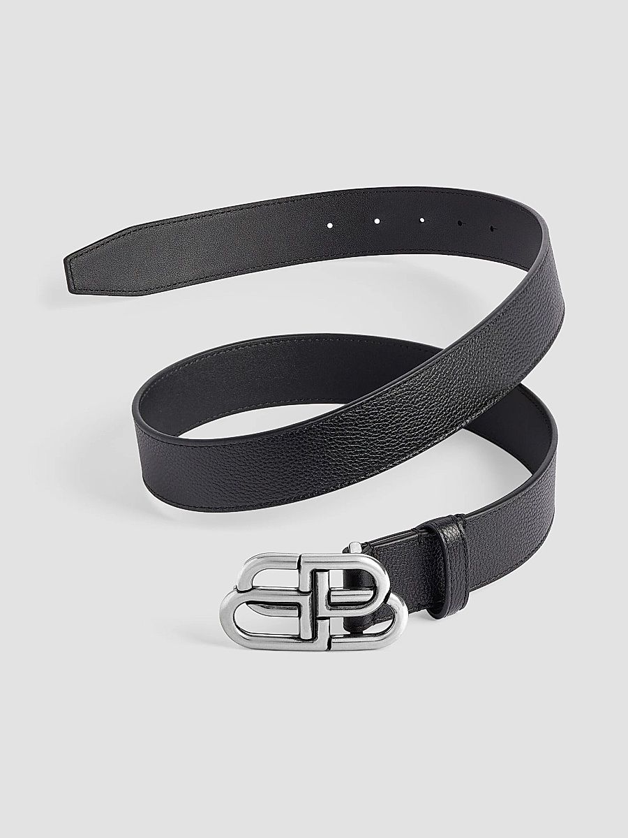Balenciaga Men's BB Large Belt - Black - Size 42