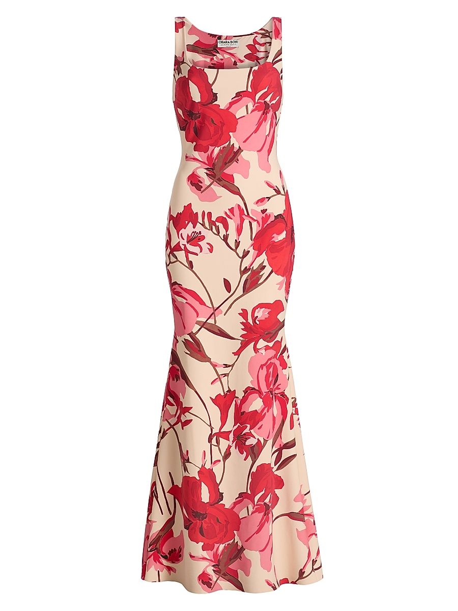 Women's Lijia Floral Sleeveless Column Gown - Carole Rose - Size 8