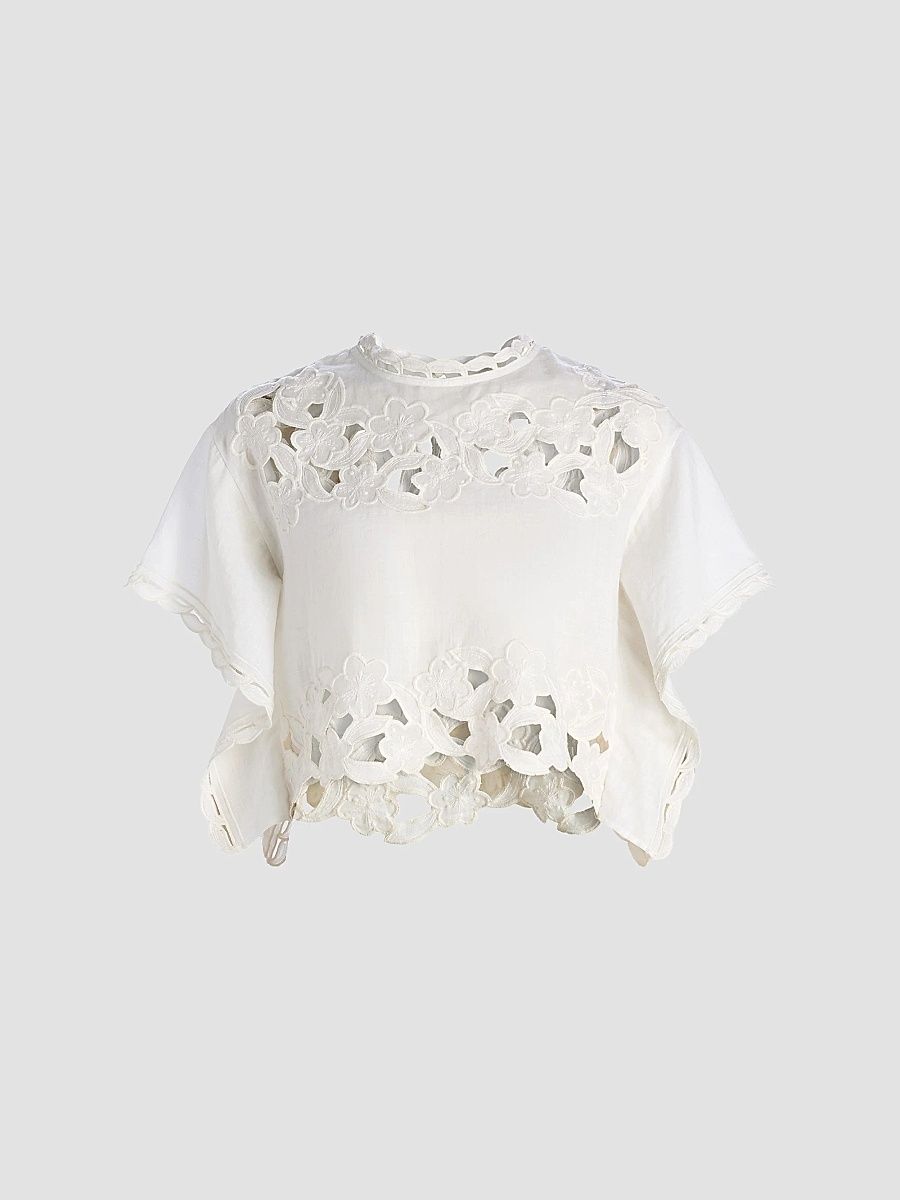 Isabel Marant Women's Relda Embroidered Top - White - Size 4
