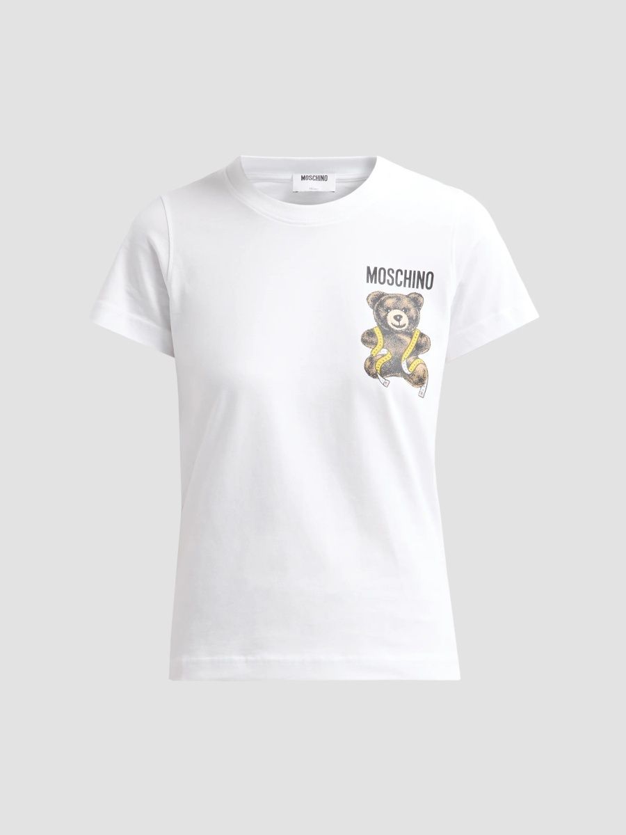 Moschino Women's Tailor Teddy Bear Cotton T-Shirt - Multi White - Size Small