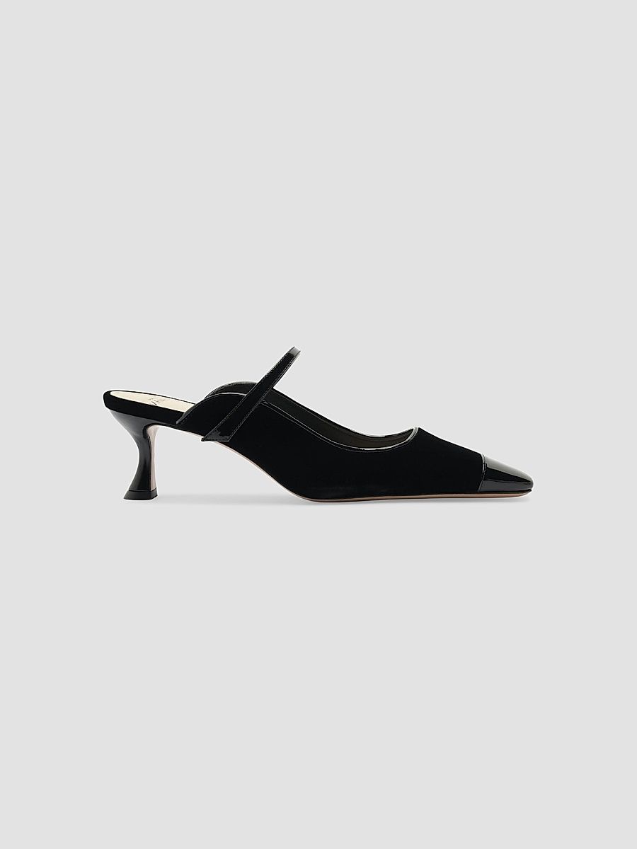 Women's Tita Wave 60MM Suede Mules - Black - Size 9.5