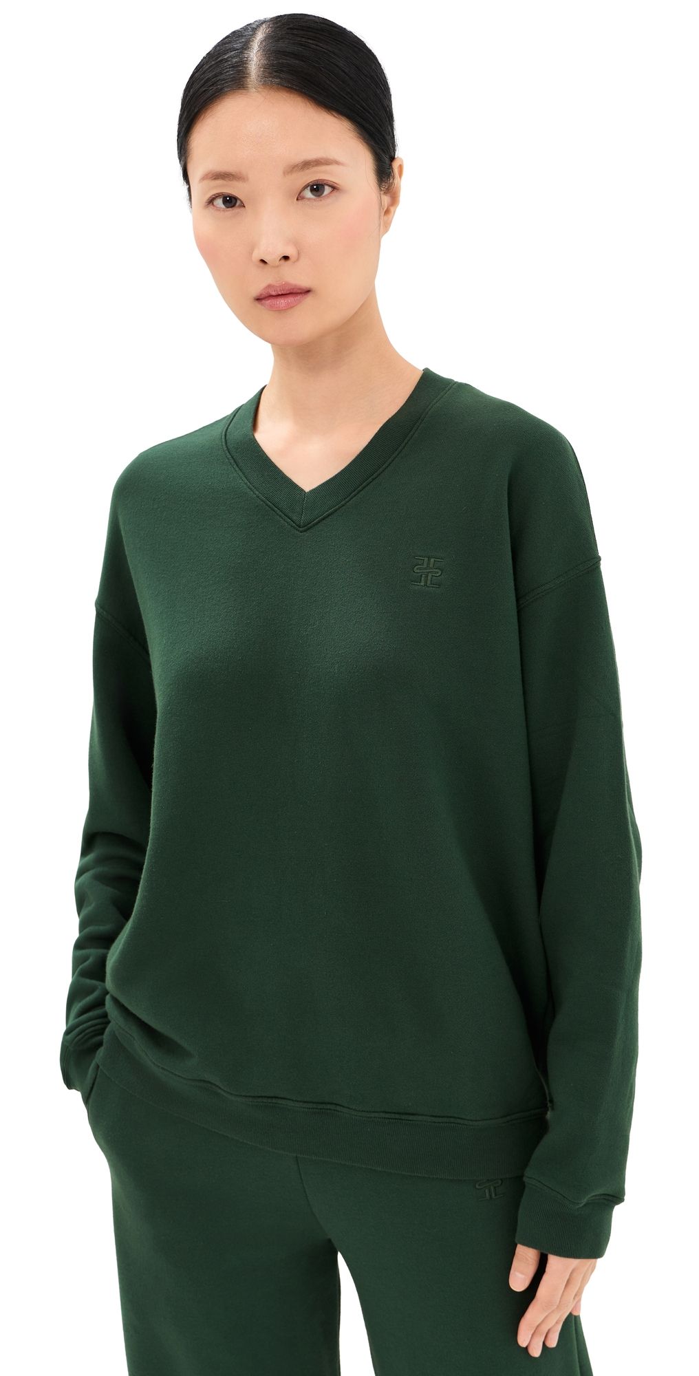 Éterne Oversized V Neck Sweatshirt Forest XL