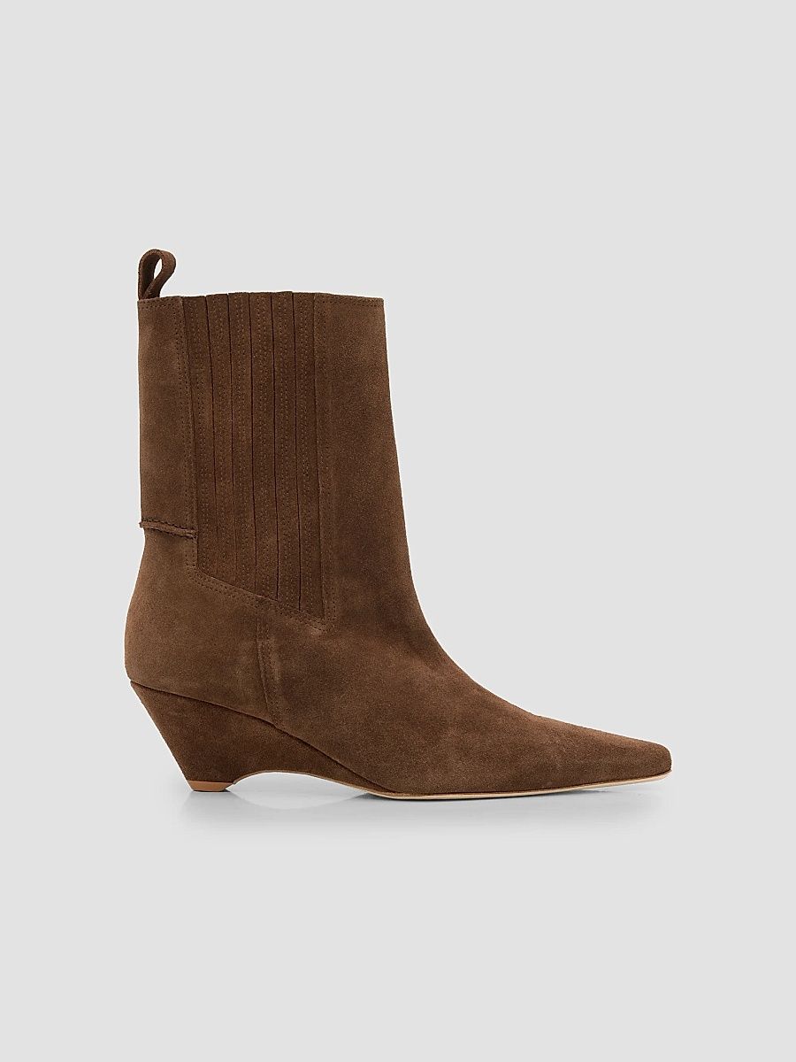 Women's Marta 60MM Curved Wedge Boots - Chocolate - Size 9