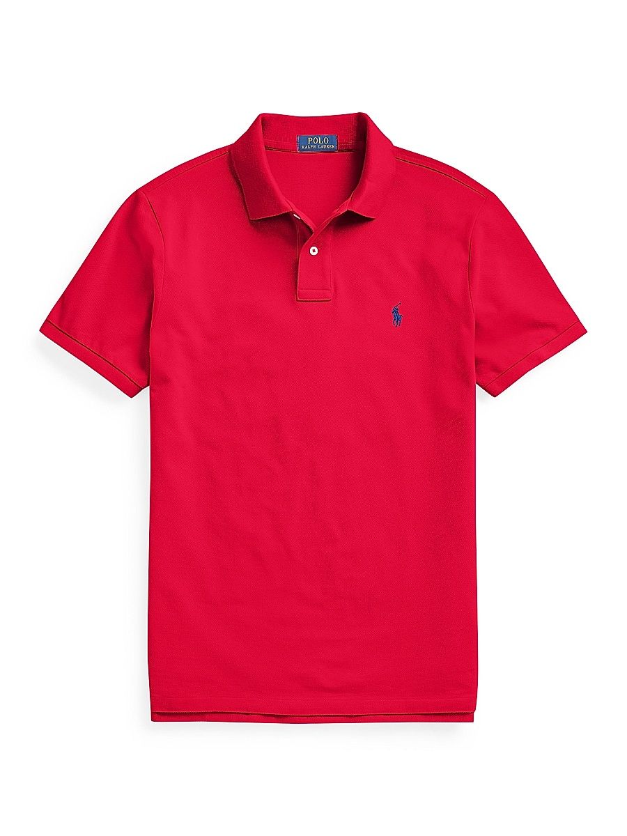 Men's Cotton Mesh Classic-Fit Polo Shirt - Red - Size XXL