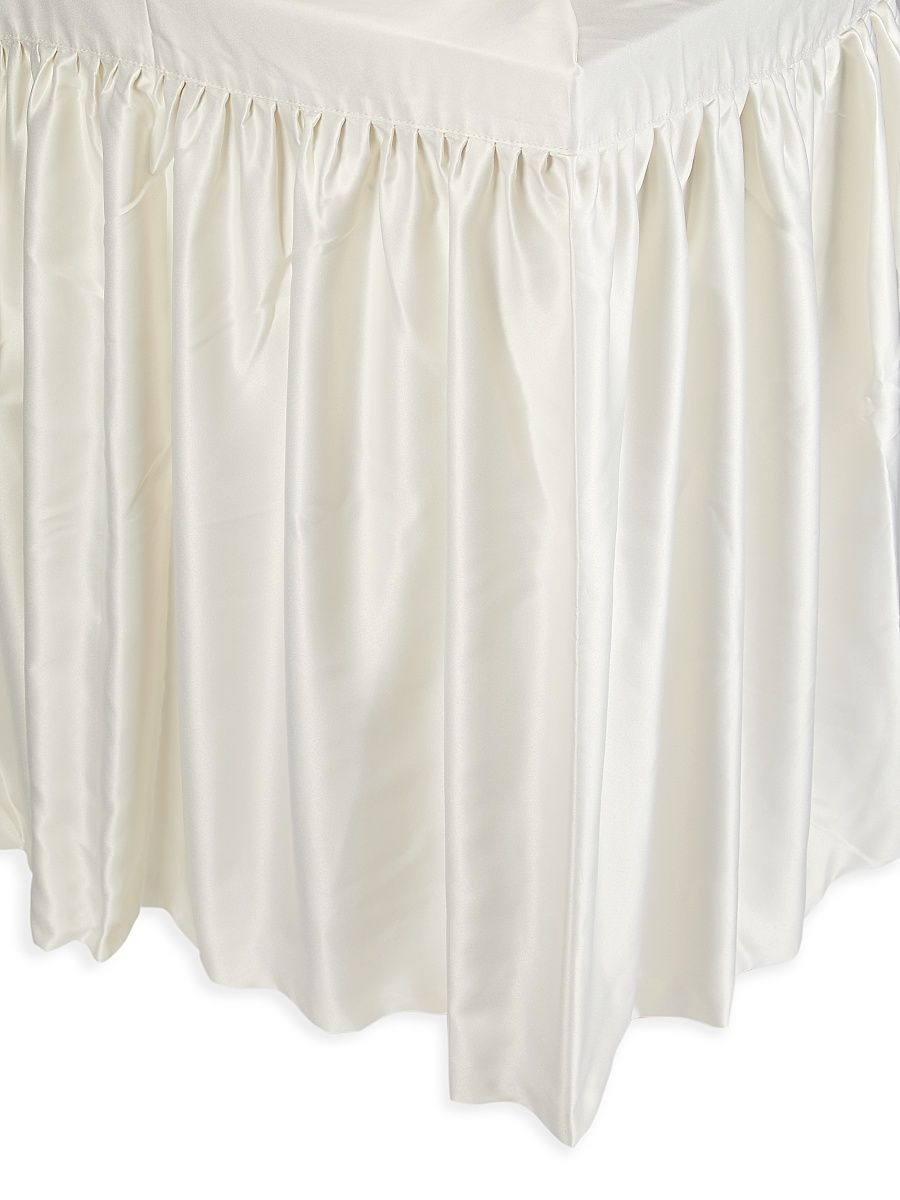 Retro Ivory Battersea Gathered 3-Panel Bed Skirt - Ivory - Size Queen