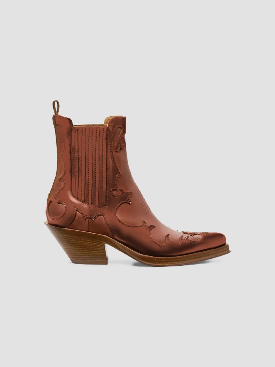 Gabriela Hearst Women's Cassidy 50MM Leather Cowboy Ankle Boots - Tan - Size 11