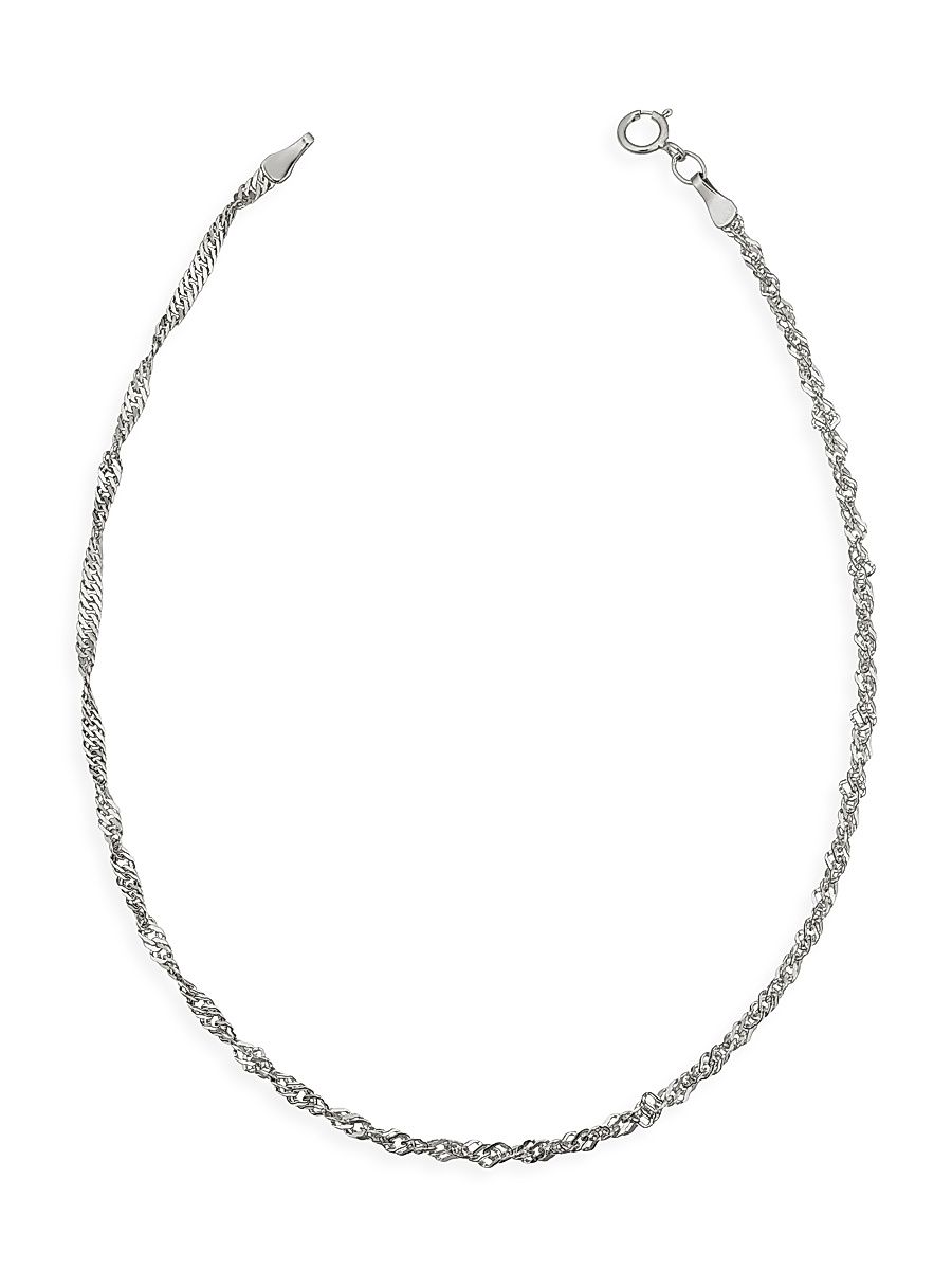 Women's 14K White Gold Bold Spirah Anklet - White Gold