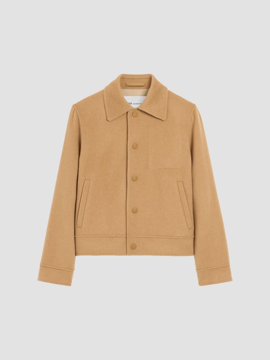AMI Paris Women's Wool-Cashmere Boxy Jacket - Beige - Size XL