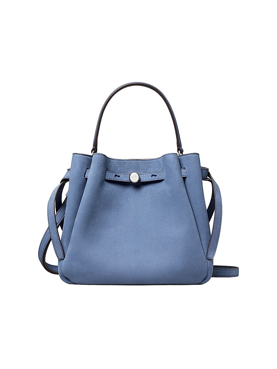 Women's Romy Leather Bucket Bag - Soft Blue