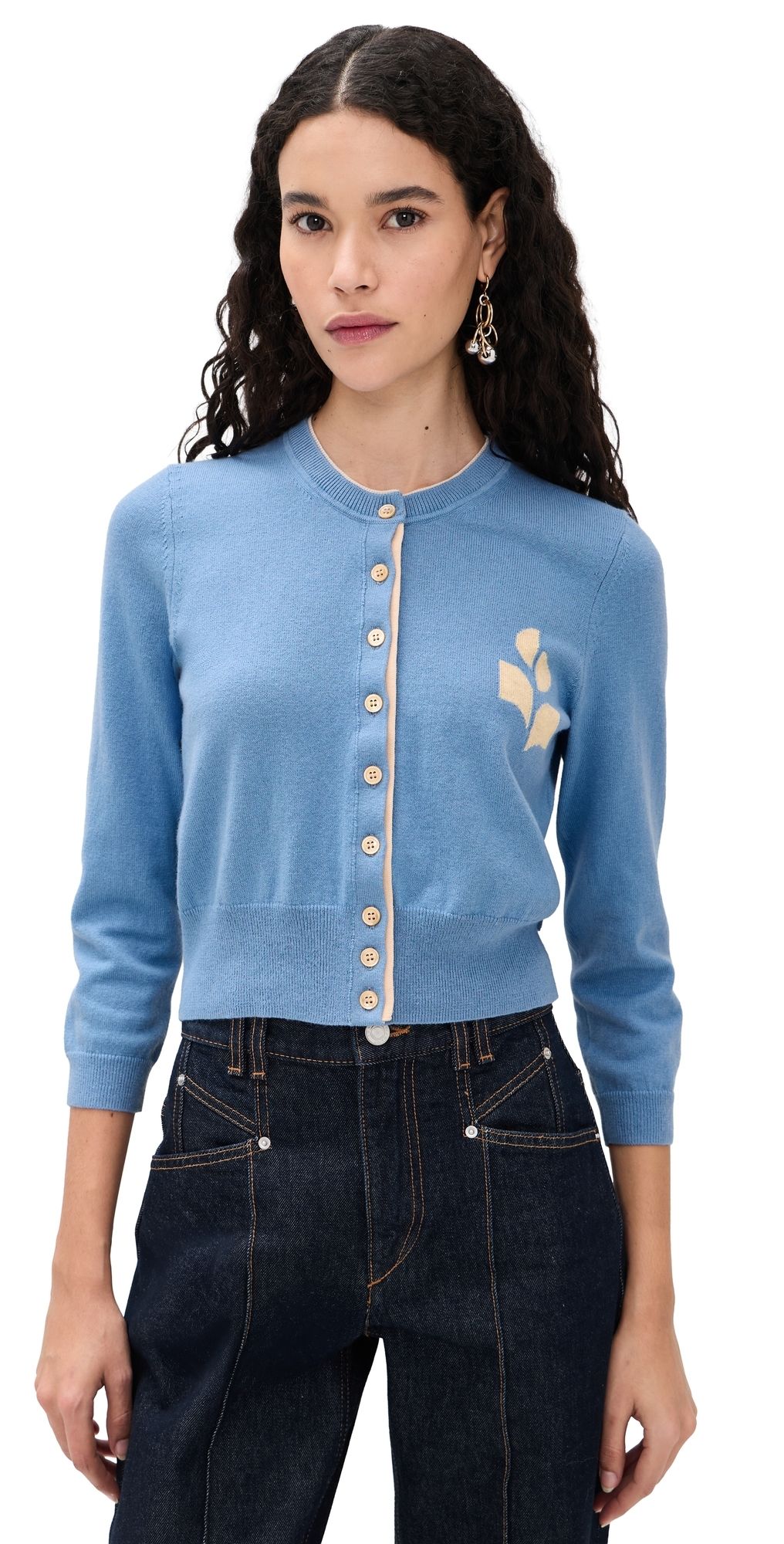 Isabel Marant Étoile Lona Cardigan Dusky Blue/Light Grey 38