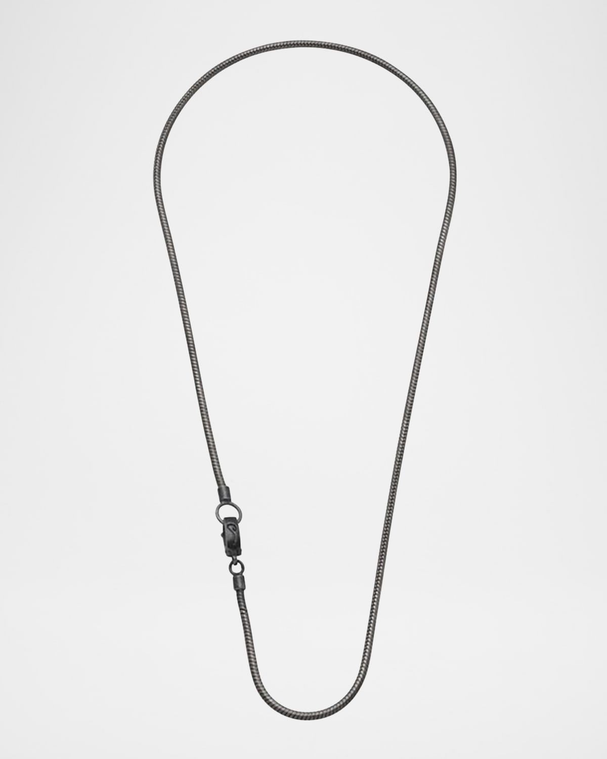 Men & apos;s Classy Oxidized Silver Necklace, 20"L