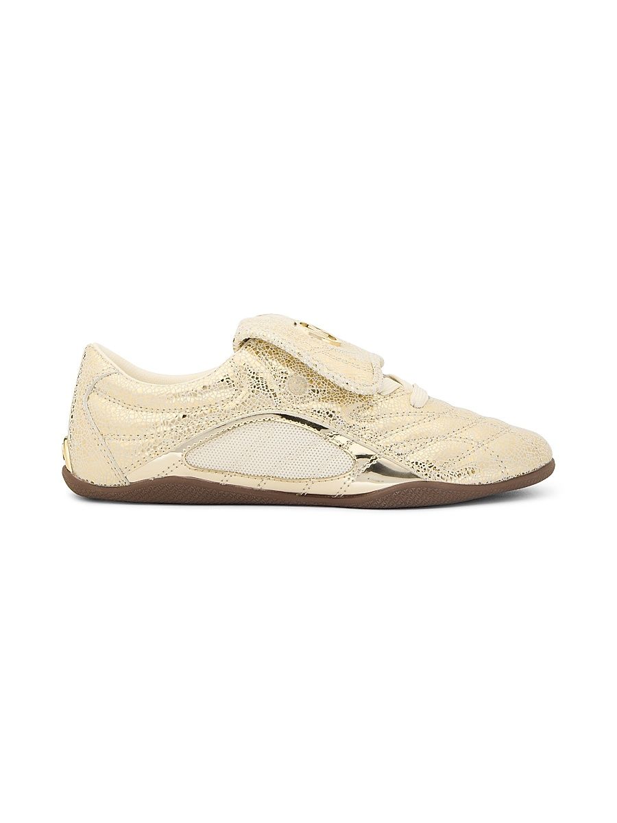 Women's Kyler Trainer Leather Low-Top Sneakers - Pale Gold - Size 11