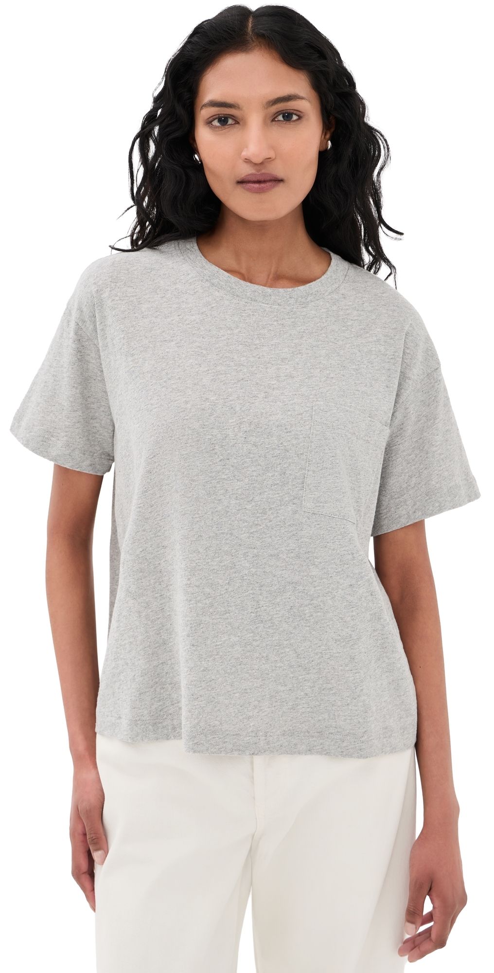 Jenni Kayne Vintage Pocket Tee Heather Grey L