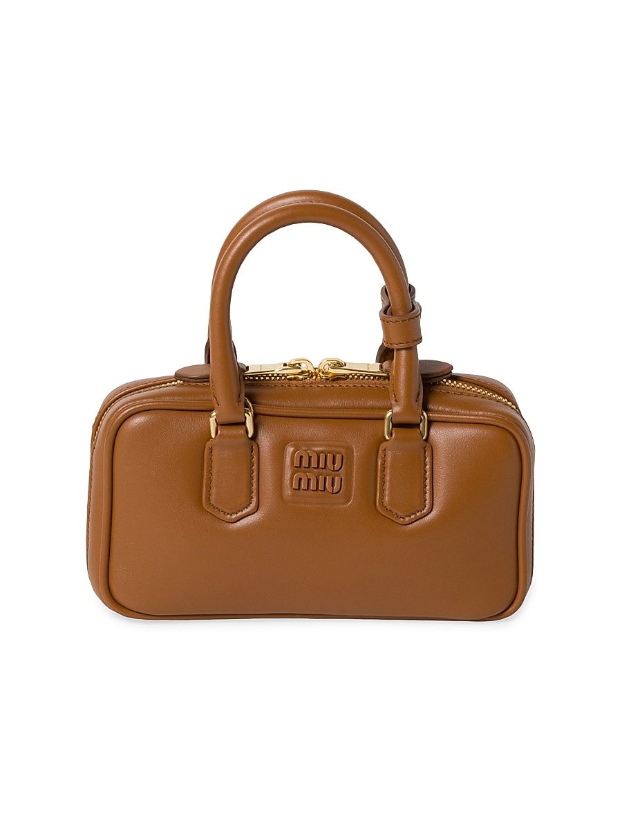 Women's Arcadie Leather Mini Top Handle Bag - Brown