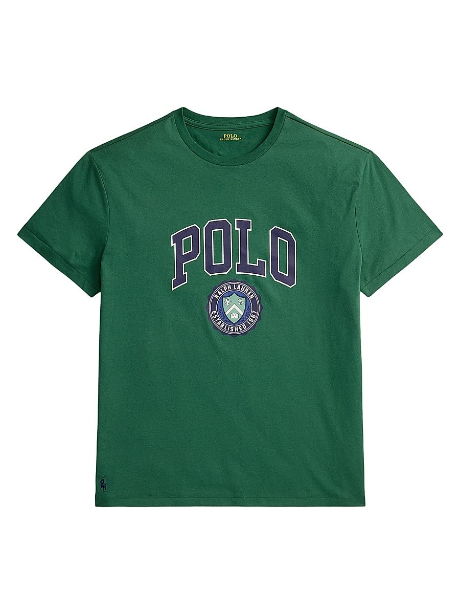 Men's Polo Varsity Crewneck T-Shirt - Verano Green - Size Small