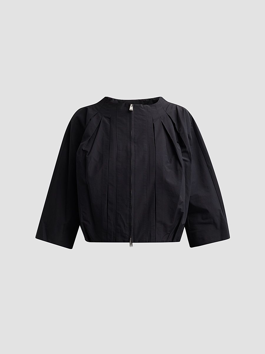 Women's Jess Pleated Jacket - Black - Size XS