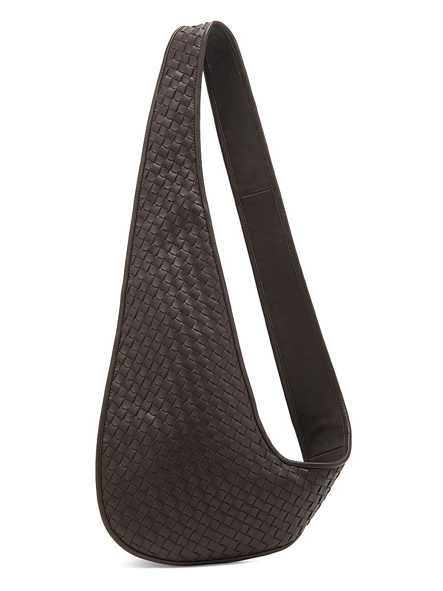Women's Veneto Intrecciato Leather Sling Bag - Fondant Silver