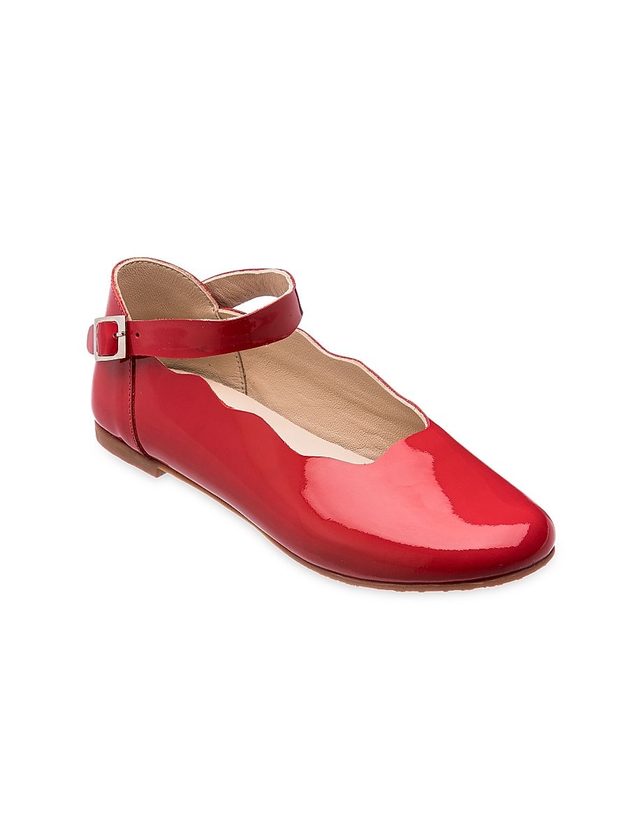 Elephantito Girl's Baby's, Little Girl's & Girl's Ondina Leather Flats - Red - Size 7 (Toddler)