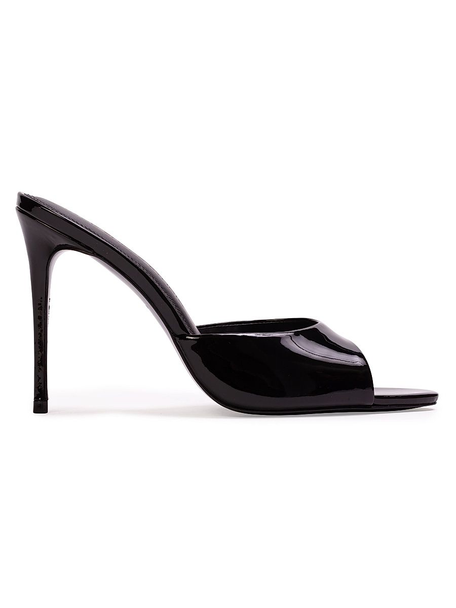Women's Jazz 100MM Patent Mules - Black Patent Leather - Size 11