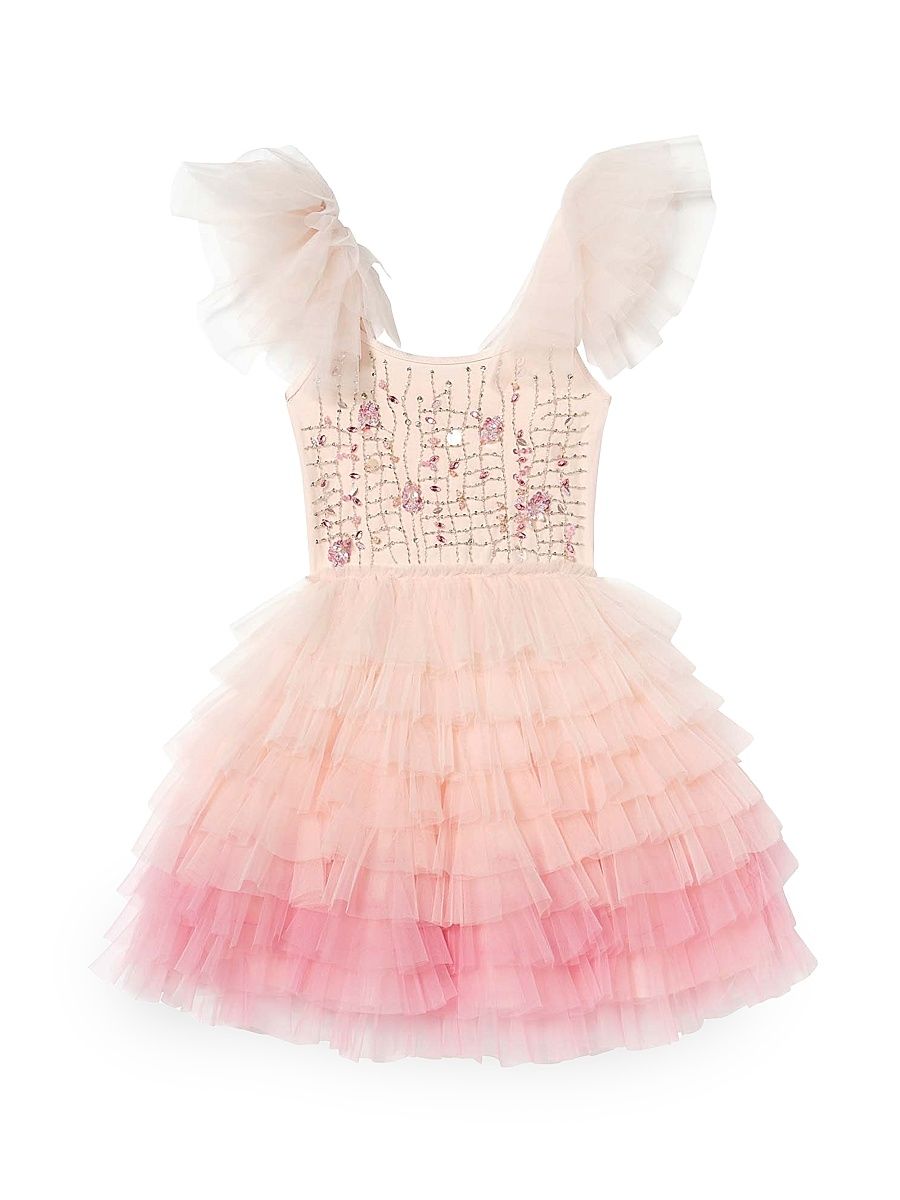 Little Girl's & Girl's Elysian Tides Coral Cascade Tutu Dress - Pearl Mix - Size 10