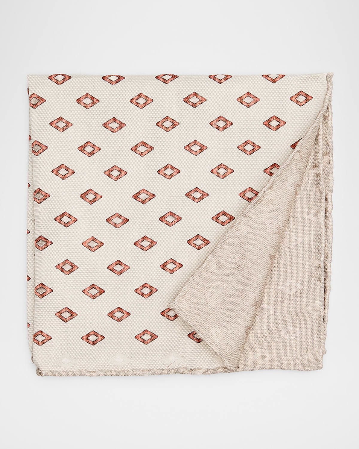 Men & apos;s Double-Face Geometric Silk Pocket Square