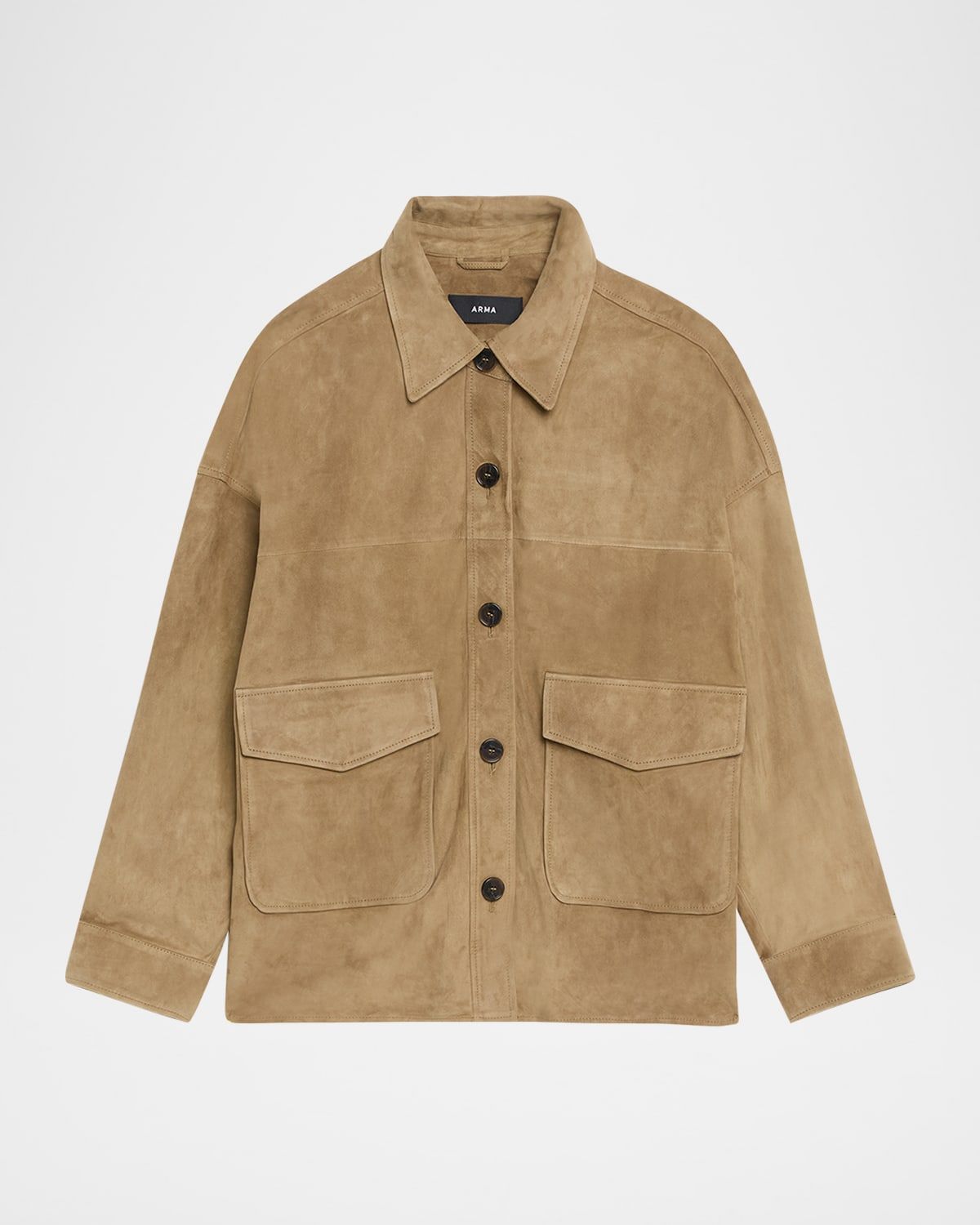 Kaylee Button-Down Lambskin Suede Jacket