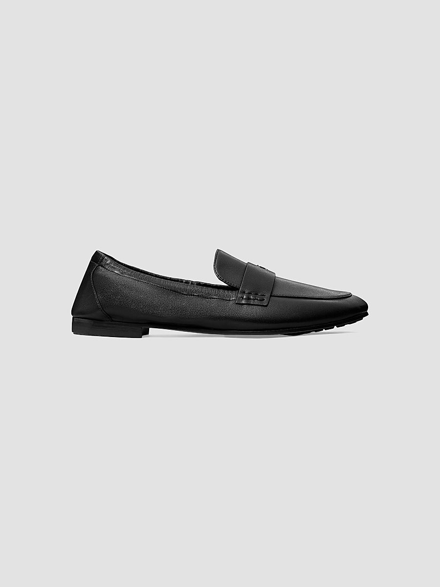 Women's Logo Leather Ballet Loafers - Perfect Black - Size 9.5