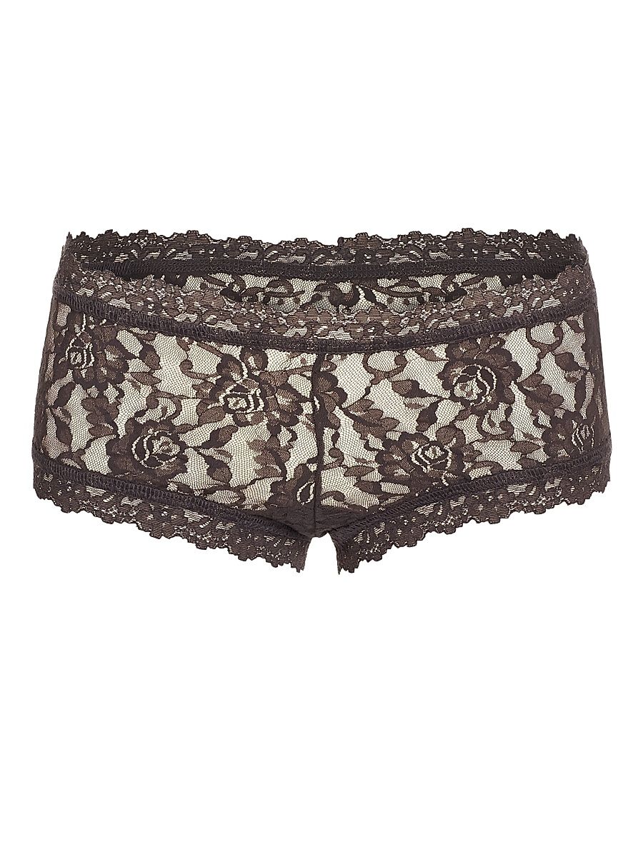 Women's Lace Boyshort - Granite - Size Large