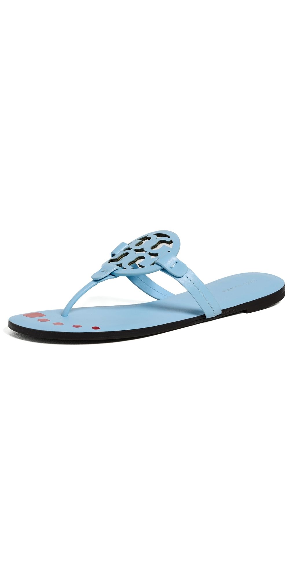 Tory Burch Miller Nail Polish Sandals Washed Sky 7.5