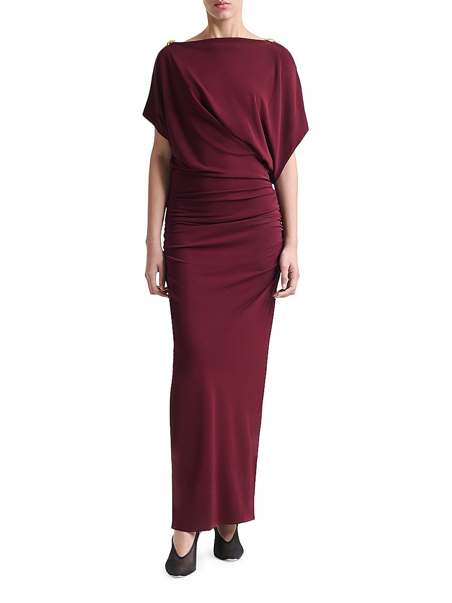 Women's Brina Draped Gown - Grenache - Size 12