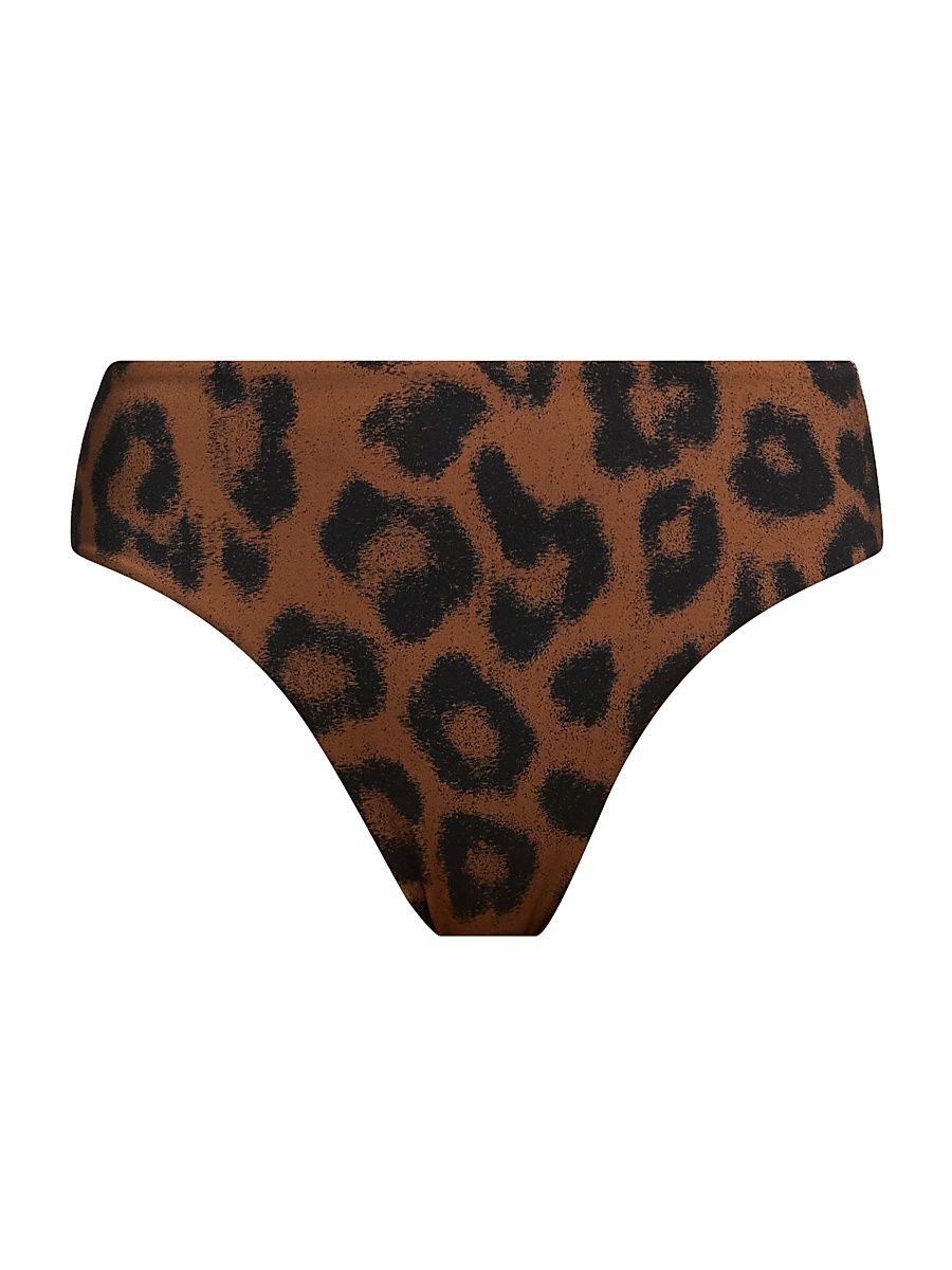 Women's Rozli Animal-Print Bikini Bottom - Caramel Leopard - Size Large